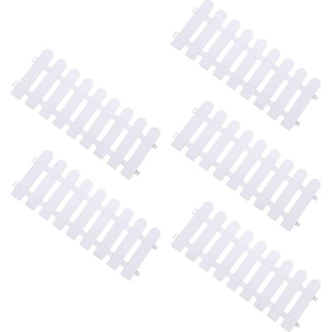 Lot de 5 Clôtures de Jardin en Plastique Blanc, Bordure de Terrasse Décorative Facile à Utiliser et Réutilisable pour Mariage et Jardin (1/5)