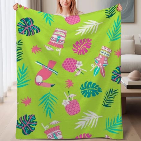 Couverture de lit en polaire, jeté doux et chaud pour le printemps, légère et luxueuse en microfibre de polyester, décoration pour chambre et salon, cadeau parfait pour hommes et femmes,6080 pouces (1/4)