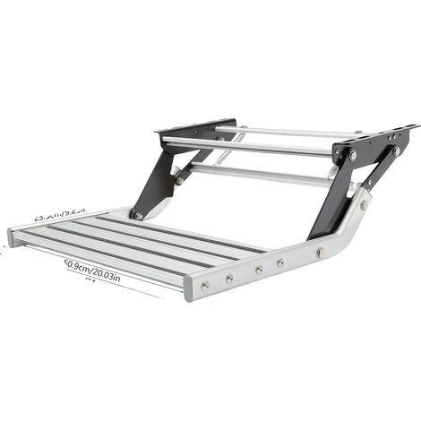 Marchepied de caravane, design pliable, robuste, Argent (1/2)