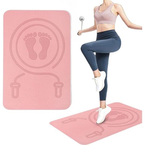Tapis de corde à sauter, tapis de protection de sol de fitness, tapis d'exercice silencieux, tapis de fitness absorbant les chocs, équipement d'entraînement antidérapant, 40 x 60 cm/épaisseur 0,6 cm (1/4)