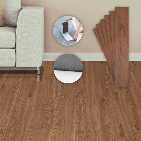 6 Piastrelle Adesive Pavimento in PVC Adesivo 914X152mm Effetto Legno Parquet (1/2)