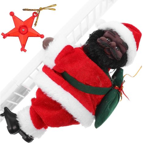 Échelle électronique Père Noël Décoration de Noël Poupée Ornement Sans Pile-59X12.5X9CM