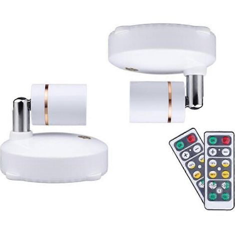 Spots LED sans fil à piles, éclairage d'accentuation intérieur à intensité variable, applique murale rotative (lot de 2) (1/5)