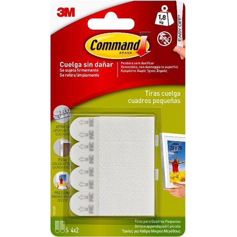 3m tiras command colgar cuadros blancas 1,8 kg 17202 7100336859