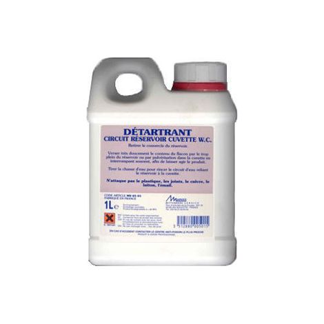 Détartrant 1 litre pour circuit et réservoir de WC – Élimine le tartre et les traces – Inoffensif pour fosses septiques (1/2)