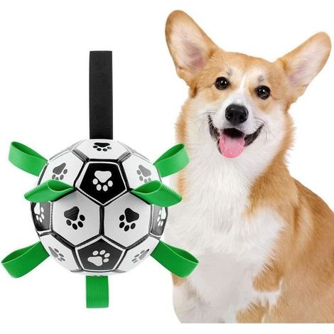 Jouet pour Chien,Dog Toys Football interactif Ballon de Football,Balle de Jouet pour Chien interactif avec poignée,Jouet pour Chien (1/4)