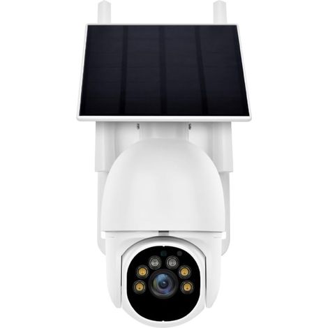 Caméras Extérieures WiFi Caméras de Sécurité Domestique Sans à Énergie Solaire Faible Consommation D'Énergie vue à 360° Projecteur Prise UE (1/5)