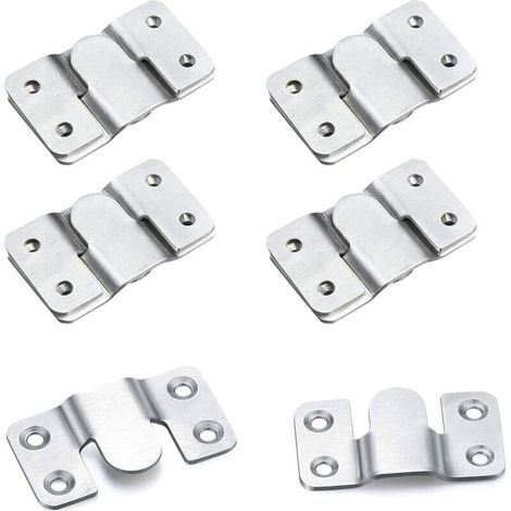 10 Pièces Support Montage Dissimulé de Meubles Embarqué Interverrouillage Pendaison, Boucle Quincaillerie Murale en Acier Inoxydable pour Accrocher miroir Cadre Dosseret Meubles (1/4)