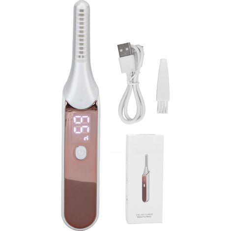 Curleur À Cils Chauffant - Affichage Numérique De Température - Réglage Constant - Fonction Mémoire - Rechargeable USB - 380 MAh - Pour Cils Naturels Et Postiches - 1 Pièce (1/5)