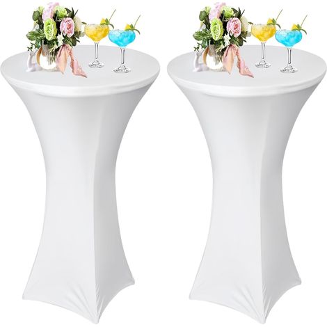 Lot de 2 Housse de table, Extensible, Polyester, Élasthanne, Pour banquet, Mariage (1/5)