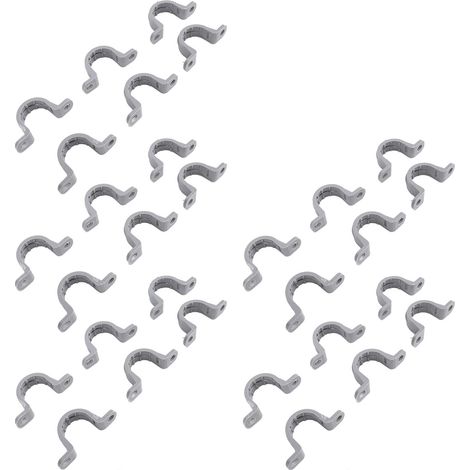 Collier de serrage pour Conduit électrique, 30 pièces, 2 trous, support en U Flexible en PVC, sangle de tuyau pour téléphone, HVAC, éclairage de réfrigération, 1 pouce (1/5)