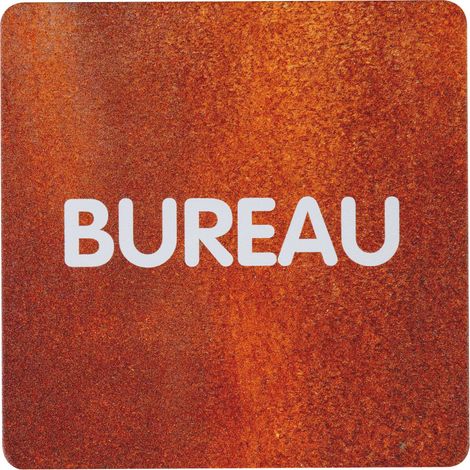 Plaque de porte alu effet rouille - Bureau - 4385006 (1/2)