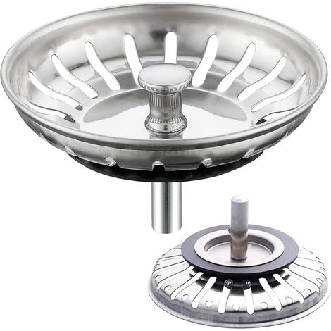 Spülbeckenstöpsel, 82 mm Universal-Edelstahlsieb, Spülbeckenstöpsel, Spülbeckenfilterstöpsel, Universal-Küchenfilter, für Bad und Küche (1/5)
