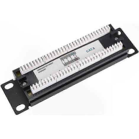 Panneau de brassage CAT6 8 ports, montage rack 1U, panneau réseau 10 pouces avec connecteurs RJ45 pour répartition domestique (1/5)