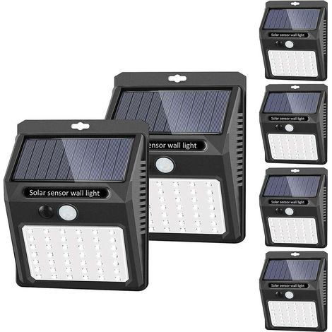 Solar-Außenleuchte [42 LEDs/3 Betriebsmodi], kabellose Solar-Sicherheitsleuchte mit Bewegungsmelder, IP65 wasserdicht