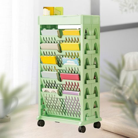 Étagère à livres de rangement, petite bibliothèque, grande capacité, accès facile pour salon et chambre, double rangée, 5 niveaux, verte (1/5)
