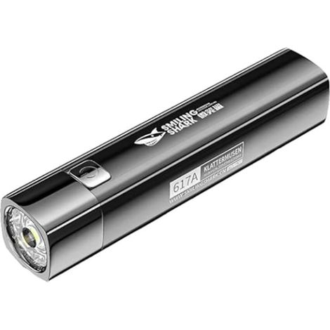 royaluxe - Lampe torche rechargeable, mini lampe, poignée texturée givrée, 3 modes, étanche IPX6, pour le camping en intérieur et en extérieur