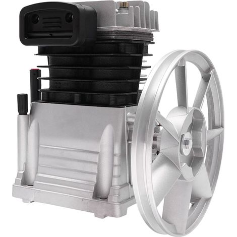 Testa della pompa del compressore d'aria, testa del compressore d'aria da 3 CV con 2 cilindri, compressore d'aria lubrificato a olio con puleggia a cinghia, testa del motore del compressore d'aria 10