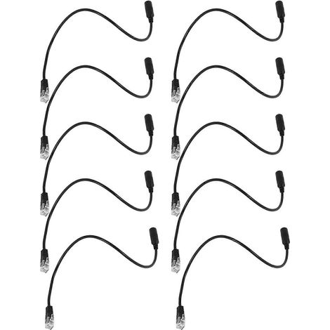 Câble adaptateur pour casque/téléphone de bureau avec prise jack 3,5 mm à 10 pôles vers RJ9 (1/5)