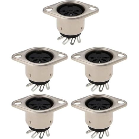 5 connecteurs femelles DIN 5 broches à montage sur panneau, nickel, pour audio/vidéo, TV, écran LCD, moniteur, ordinateur. (1/5)