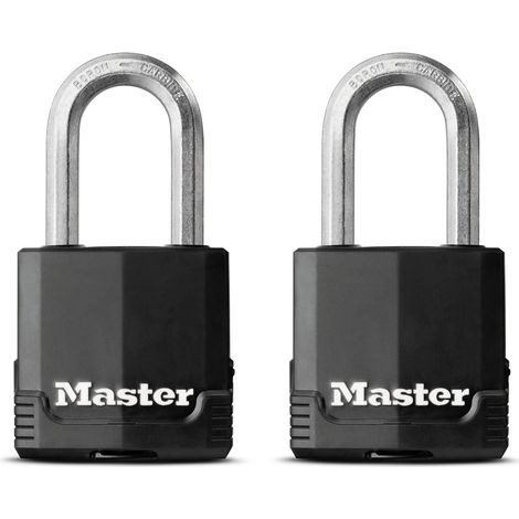 lucchetto Master Lock con chiave Excell acciaio nero 50 mm - 2 pezzi (1/5)