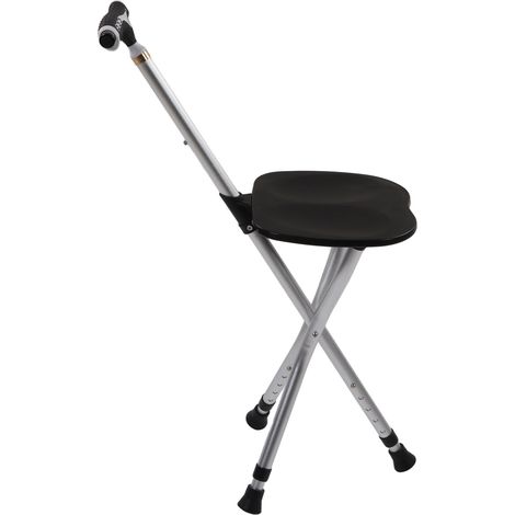 Tabouret de marche pliable antidérapant à hauteur réglable en alliage d'aluminium avec lampe torche intégrée pour personnes âgées (1/5)