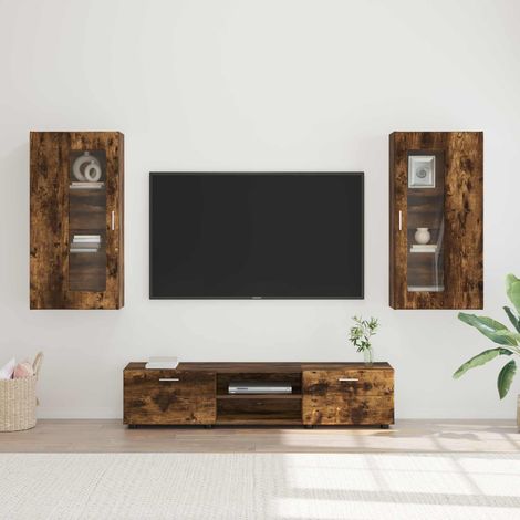 Ensemble meuble TV FLORIN Chêne fumé Bois d'ingénierie vidaXL (1/5)