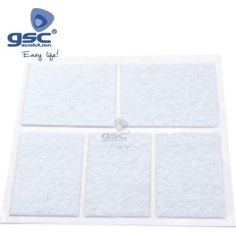 Set 5 quadratischer Klebefilz 28x44mm Weiß GSC 003802767