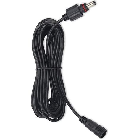 Câble d'extension DC étanche Câble de Connexion de Lumière Extérieure 5,5 x 2,1 mm pour Lampes Solaires de Jardin 5m, Noir (1/3)