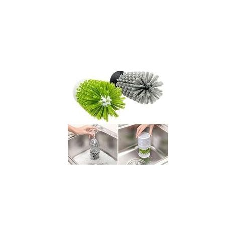 Brosse à bouteilles en verre, brosse de nettoyage avec ventouse, nettoyant pour bouteilles en verre de barre, brosse de nettoyage d'évier de cuisine