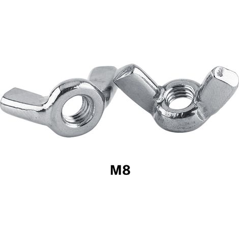 Stainless Steel SS316 Wing Nut Butterfly Nuts Hand Tighten Fastener (M8)