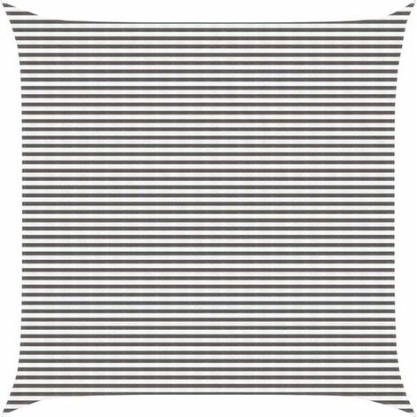 Voile d'ombrage gris clair et blanc, 7 x 7 mètres, en PEHD