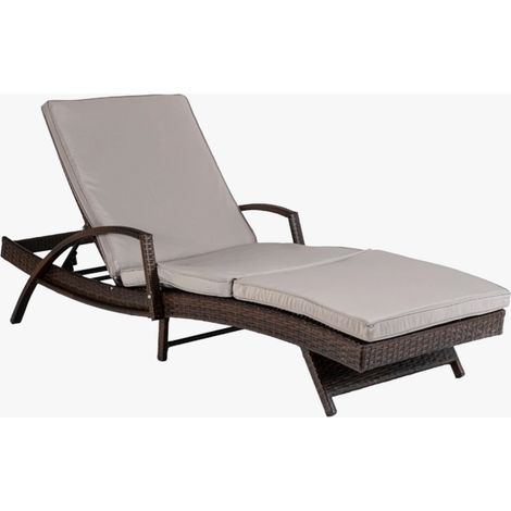 FELIZ Fauteuil de jardin inclinable gris et marron (1/5)