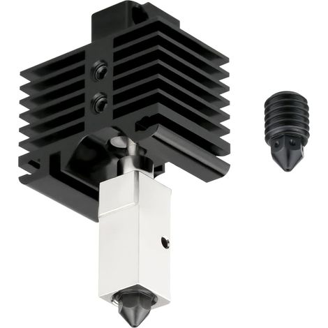 Hotend - Bloc Chauffant En Cuivre Plaqué Nickel - Break-Chaleur En Titane TC4 - Buse En Acier Trempé - Pour Imprimante 3D BB X1 X1-Carbon P1P - 1,75 mm (1/5)