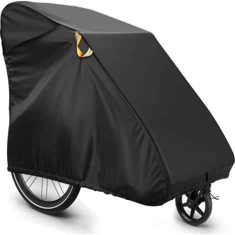 Garage pliable pour remorque de vélo, remorque pour chien et remorque de charge - Housse imperméable - Tissu Oxford 600D coupe-vent et indéchirable - Accessoire de protection pour remorque de vélo - (1/5)