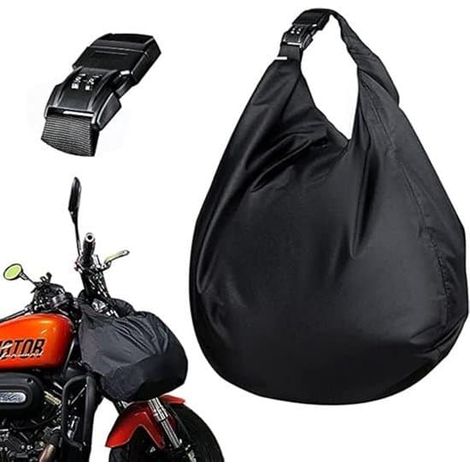 Sac de rangement pour casque, sac à dos pour casque, sac d'organisation pour casque, sac de casque verrouillable, grande capacité, sac de casque en tissu Oxford, casque de moto, noir (1/5)