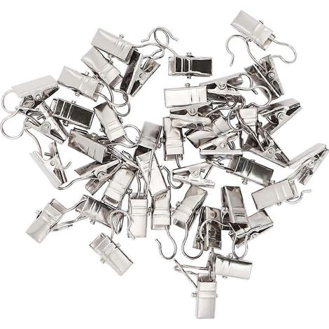 100 Stück Gardinenclips, Haken, Edelstahl-Aufhängeklammern, Dachrinnenhaken für Lichterketten, Kabelhalter für den Außenbereich