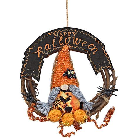 20 cm Halloween-Kranz, hängende Halloween-Dekoration, kleiner Halloween-Kranz (1/5)