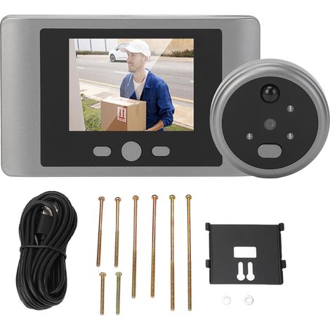 Caméra judas avec écran couleur de 2,8 pouces, détection de mouvement PIR, détection humaine, visionneuse de porte numérique Rechargeable (1/5)
