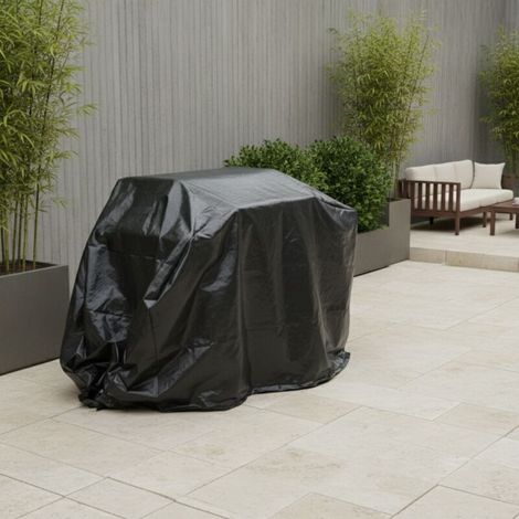 Housse de barbecue rectangle 130 x 70 x 100 cm Indéchirable et étanche Traitement anti-UV Cordon de serrage Titanium (1/5)