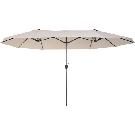 Ombrellone da Giardino 4,6x2,7 m Palo Ø48 mm Doppio Tetto Beige (1/5)