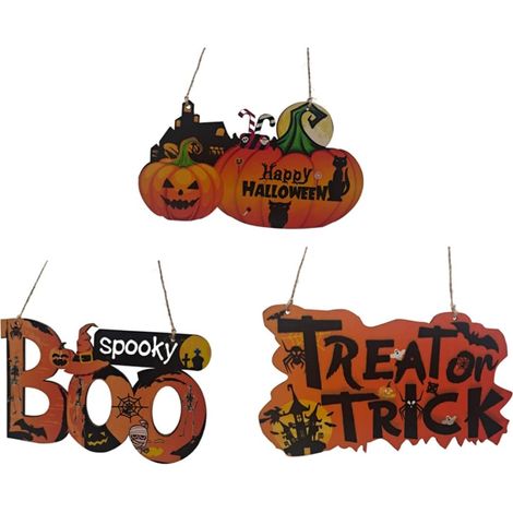 3 décorations d'Halloween, décorations de table Joyeux Halloween, Wo (1/5)