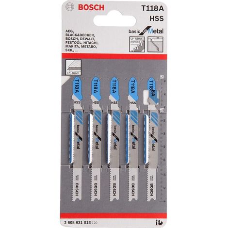 5 x Bosch T118A 92mm Thin Sheet Metal Jigsaw Blades Fit Dewalt Makita Milwaukee