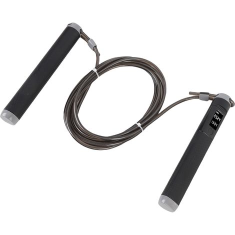 Corde à sauter de fitness avec compteur, minuterie de 1 minute, poignées antidérapantes et longueur ajustable pour l'entraînement physique. (1/5)