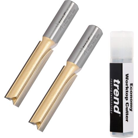 Trend BR01X1/2TC 50mm 1/2 TCT Straight Kitchen Worktop Router Cutter BR01 Bit X2 (1/5)