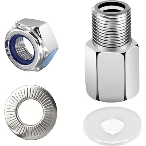 Adaptateur d'Essieu M10 pour Remorque de Velo, Ecrou de Rehaussement en Acier Inoxydable 304 avec Rondelles PVC Transparentes, Fixation Securisee pour Attelage et Accessoires de Velo, 1 Kit (1/5)
