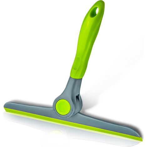 Raclette de nettoyage pour vitres standard 10" (25 cm) — Modèle robuste (Vert/Gris) — Raclette manuelle pour portes vitrées, fenêtres, pare-brise de voiture et plus encore.