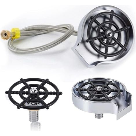 Lave-verre de robinet de nettoyeur de tasse automatique, lave-verre intégré de lave-bouteille de bière, pour le restaurant de maison de bar de magasin de thé (argent, 1PCS) (1/5)