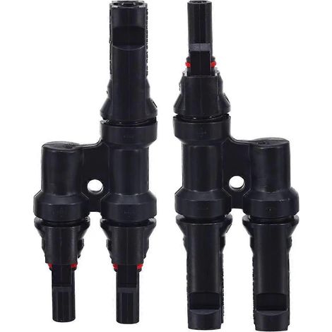 Solarmodulverbinder, 1-zu-2 T-Koppler, IP68 wasserdicht, Schnellanschluss für Photovoltaik-Außenanlagen (2 Stück) (1/5)