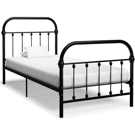 vidaXL Estructura de cama sin colchón metal negro 90x200 cm (1/5)